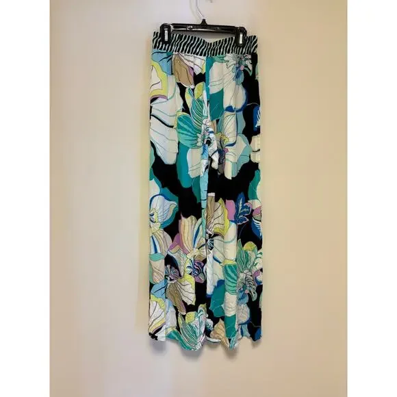Trina Turk “Sinatra Flora” Split-Leg Swim Cover-Up Pants XS - Picture 7 of 10